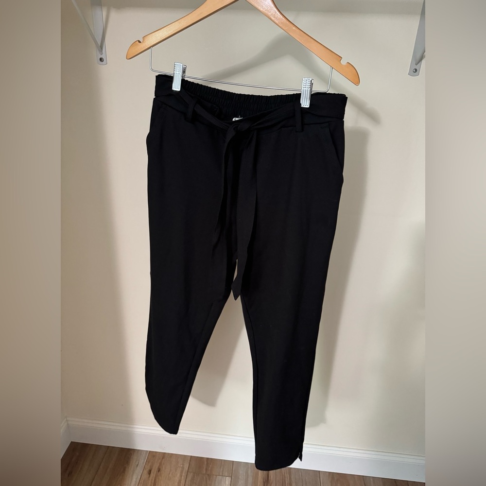 Nicole Miller Elegant Black Trousers with Stretch Elastic Waist